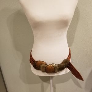 FINAL WEEK Multi colored metal & soft leather belt